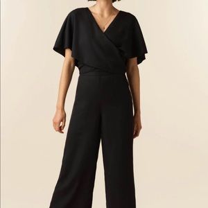 Black cape two piece jumpsuit